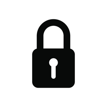 Padlock icon. Lock black icon.  Security symbol. Vector illustration isolated on white background. EPS 10
