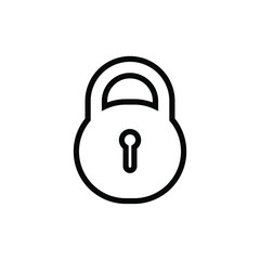 Wall Mural - Padlock line icon. Lock black icon.  Security symbol. Vector illustration isolated on white background. EPS 10