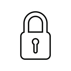Fototapete - Padlock line icon. Lock black icon.  Security symbol. Vector illustration isolated on white background. EPS 10