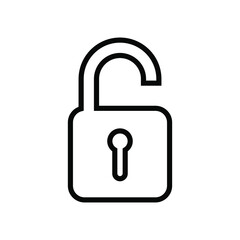 Fototapete - Padlock line icon. Lock black icon.  Security symbol. Vector illustration isolated on white background. EPS 10