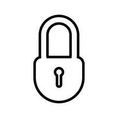 Fototapete - Padlock line icon. Lock black icon.  Security symbol. Vector illustration isolated on white background. EPS 10
