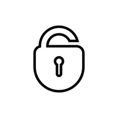 Fototapete - Padlock line icon. Lock black icon.  Security symbol. Vector illustration isolated on white background. EPS 10