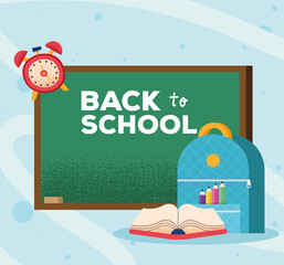 Poster - back to school lettering and chalkboard