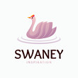Beauty swan colorful logo design