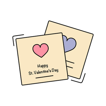 Vector illustration of greeting cards on St. Valentines Day.