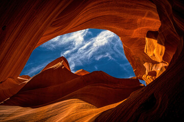 Canvas Print - Sandstone cliffs in Antelope Canyon, Arizona