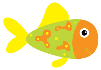 Wall Mural - fish flat design ,cartoon on white background