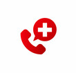 Emergency call icon vector from hospital collection. Thin line and Solid emergency call icon vector illustration. Outline for website design and mobile, app development.