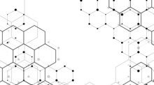 Black Hexagon Texture. Honeycomb Hexagon Shapes Pattern. Hexagons Pattern. Abstract Cube Hexagon Shape Pattern Background