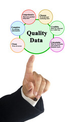 Sticker - Six characteristics of Quality Data.