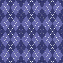 Purple Checkered Argyle Background, Seamless Pattern. Vector.