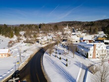 Vermont Village During Winter With Snow East Burke, VT