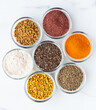 kinds of spices top view