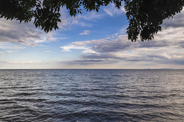 Wall Mural - Black Sea seen from shore in Nesebar city, Bulgaria