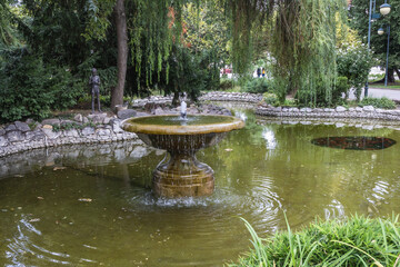 Sticker - Small fountain in Tsar Simeon park in Plovdiv city, Bulgaria