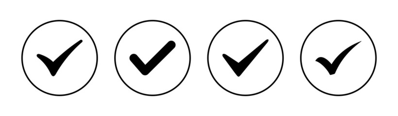 Check mark icons set. Tick mark sign and symbol