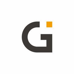 Sticker - letter g i simple geometric logo vector