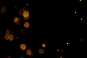 Luxury golden bokeh on black background for decoration