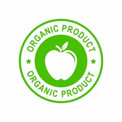 Wall Mural - Organic product with apple badge logo template. Suitable for business, food, and product label