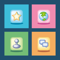 Sticker - application icons vector