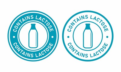 Wall Mural - Contains lactose badge logo design