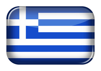 Fototapete - Greece web icon rectangle button with clipping path 3d illustration