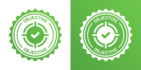 Poster - Objective badge seal icon. Goal target symbol vector.