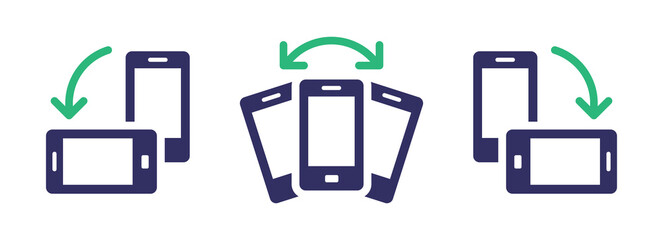 Aufkleber - Rotate screen mobile phone icon set. Device rotation icon. Vector illustration 