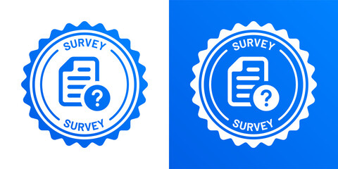 Poster - Survey form on badge icon design. Online survey icon vector illustration.