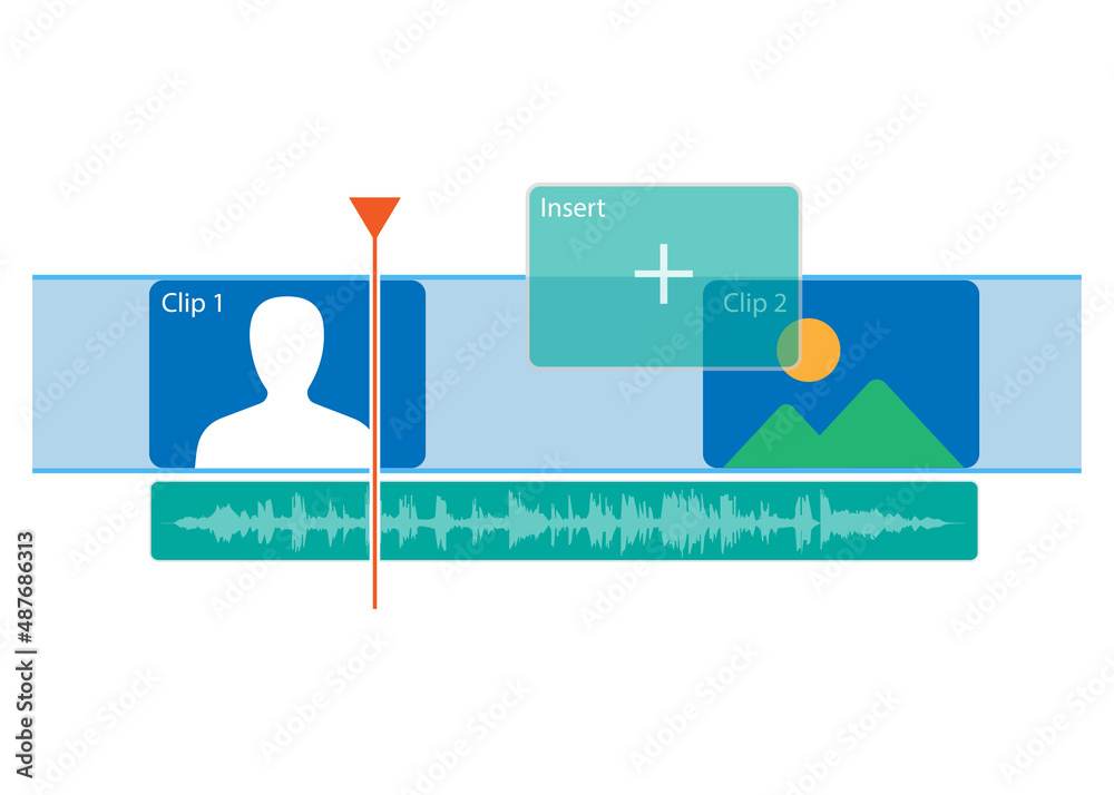 Timeline Video Editing Insert Timeline Window Display For Editor And