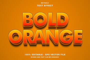 bold orange 3d editable text effect