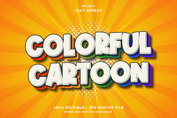Wall Mural - Colorful Cartoon 3D Editable Text Effect