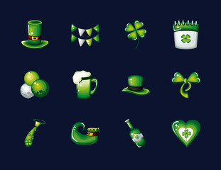 Sticker - st patricks day green icons