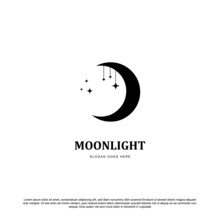 Creative Moonlight Logo Design Vector