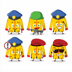 Sticker - A dedicated Police officer of yellow chinese traditional costume mascot design style