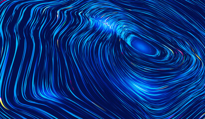 Poster - Flowing technology 3D line background