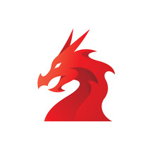 Modern Gradient Dragon Illustration, Dragon Logo Vector Icon