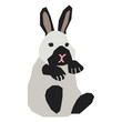 Himalayan rabbit vector illustration in flat color design