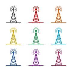 Sticker - Antenna icon or logo, color set