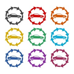 Sticker - Car sharing icon or logo, color set