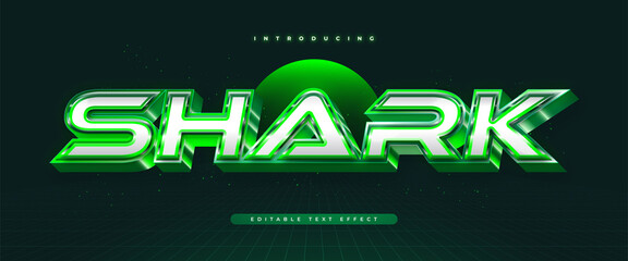 Wall Mural - 3d bold white and green text effect with game style