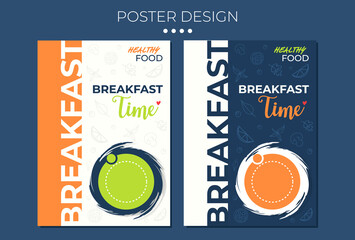 Breakfast poster design Use for card, poster, banner, web design and print. Easy to edit. Vector illustration