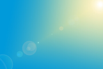 sunbeam on blue sky background