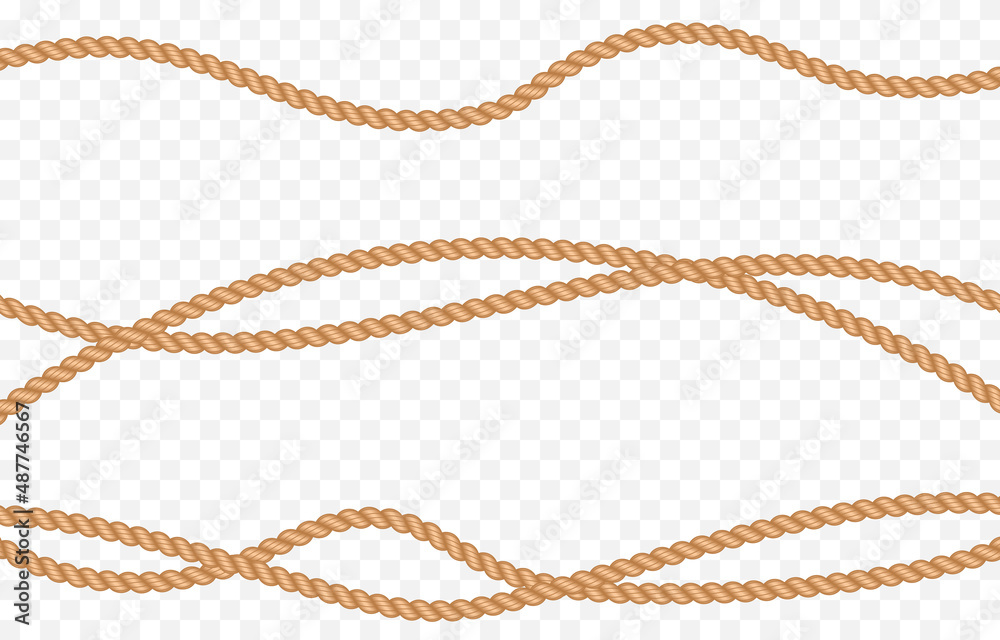 Vector set of nautical rope png. Nautical rope, whip on an isolated ...
