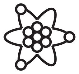 Sticker - Atom icon. Chemical element. Nuclear symbol. Science sign