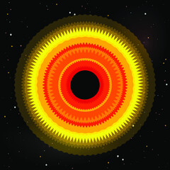 Wall Mural - black hole with accretion disk, vector illustration