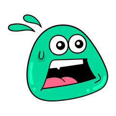 Wall Mural - surprised facial expression, doodle icon drawing
