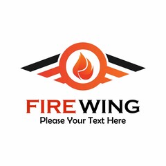 Wall Mural - Fire wing logo template illustration