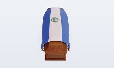 3d coffin El Salvador flag rendering front view