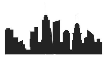 Sticker - City skyline. Black buildings silhouette. Urban landscape